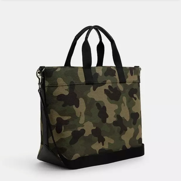 NEW! Men's Tote 38 with Camo Print in Gunmetal /Green Multi [only 1 left!] - Picture 5 of 8